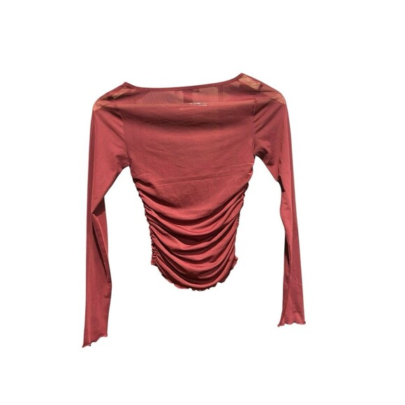 Vintage Forever 21 Sheer Longsleeved Rouched Top 90s Y2K Whimsy Fairy Size Small - Picture 4 of 6